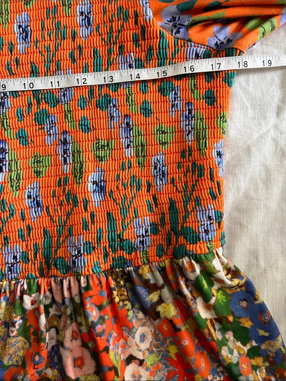 Hutch Orange Floral Maxi Dress with Blue & Green Accents - Picture 8 of 10